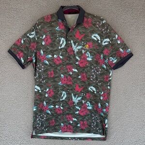 Greyson Floral & snake Pattern men’s medium Polo Golf Shirt stretch pullover